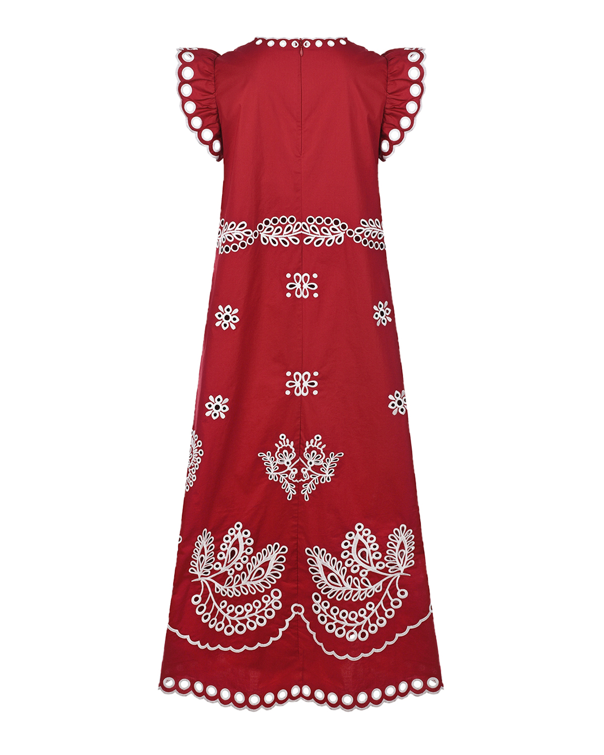 Красное платье с вышивкой сангалло Red Valentino, размер 44, цвет красный - фото 6